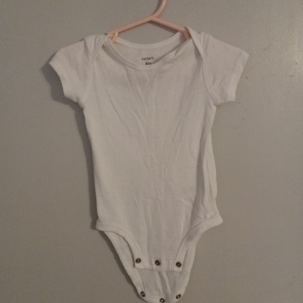 Carter's Classic White Baby Bodysuit 6 M
